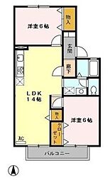 アネックス山王 2LDKの間取図画像