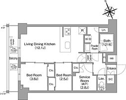コンフォリア東葛西 4階2SLDKの間取り