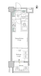 ONEROOFRESIDENCE錦糸町 1DKの間取図画像
