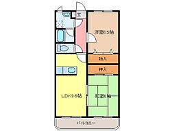 サニーヒル 2LDKの間取図画像