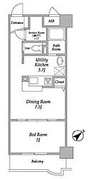 エル・グランピア 3階1SLDKの間取り