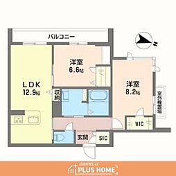 ベレオリアン2 2LDKの間取図画像