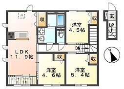 エクレール 3LDKの間取図画像