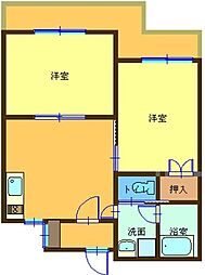 グランドメゾンオオツカ 2階2DKの間取り