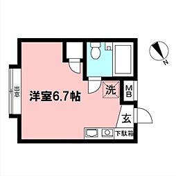 ファインコーポ玉学 ワンルームの間取図画像