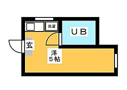 ウイングコーポY ワンルームの間取図画像