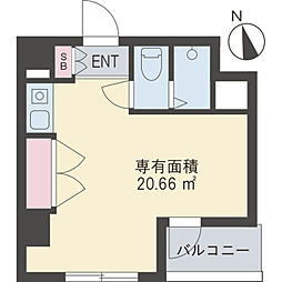 co-coono上北沢 ワンルームの間取図画像