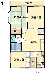 ラ・メゾン・ド・エスポワール 3DKの間取図画像