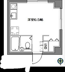 コーポ末広 1階ワンルームの間取り