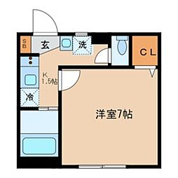 プレーリーの家 2階1Kの間取り