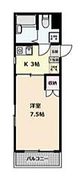 S・FLATS 3階1Kの間取り