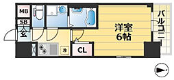 エスリード神戸兵庫駅ミッドポート 1Kの間取図画像