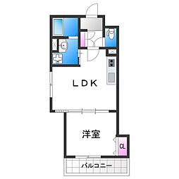 セレニティ長吉出戸 1LDKの間取図画像