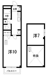 エスポアール 1Kの間取図画像