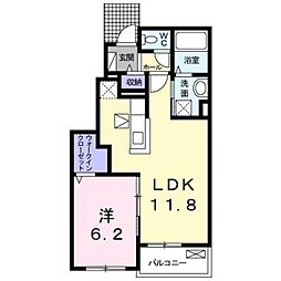 アークヒルズＪ 1階1LDKの間取り