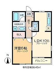 ファインベル北綾瀬II 1階1LDKの間取り