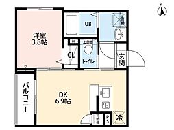 robot home 新小岩 1DKの間取図画像