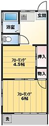 メゾングリーンヒル 1階2Kの間取り