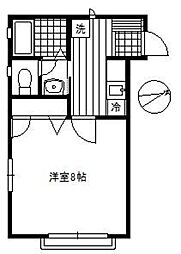 ＭＹステージ坂戸 2階1Kの間取り