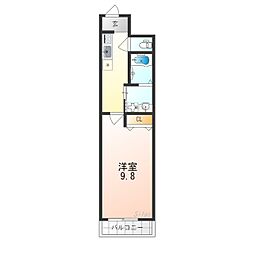 フジパレス住之江通2番館 1Kの間取図画像