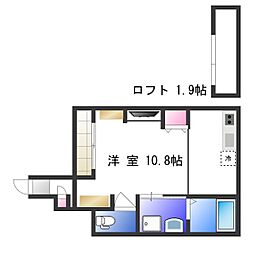 あんしんプラス浜寺船尾町 ワンルームの間取図画像