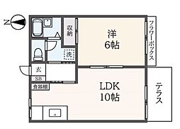 エトワール八幡山 1LDKの間取図画像