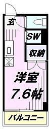 小手指シティーハイツ ワンルームの間取図画像
