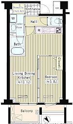 プライムアーバン東中野コート 1LDKの間取図画像