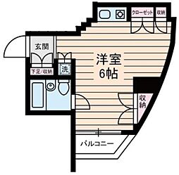 アーク板橋 3階ワンルームの間取り
