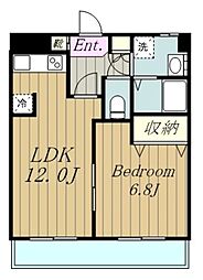 オーキッドガーデン 1LDKの間取図画像