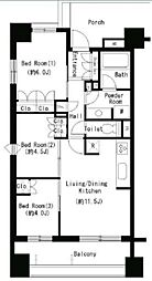 パークアクシス大塚 6階3LDKの間取り