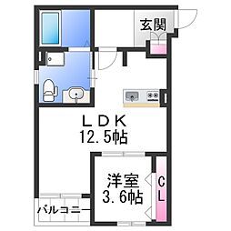 エルニド 1LDKの間取図画像