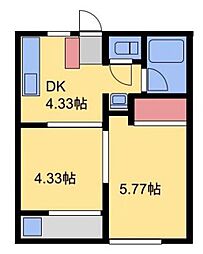 グリーンコーポ 2DKの間取図画像