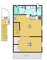 Kapolei 1LDKの間取図画像