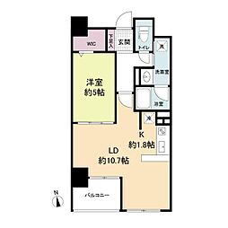 セレッソコート上本町EAST 1LDKの間取図画像