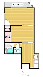 みのりマンション 3階2Kの間取り
