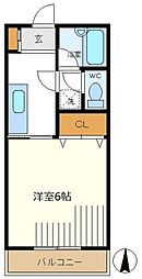 サンクレスト 1階1Kの間取り