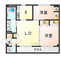 ソレイユ 2LDKの間取図画像