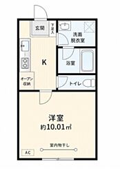 Lucent船橋 1Kの間取図画像