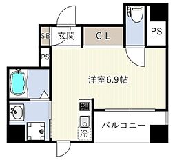 Class住吉 7階ワンルームの間取り