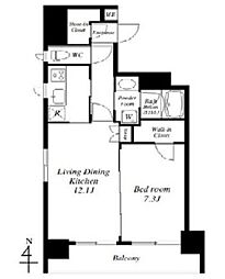 アリュージュ両国 8階1LDKの間取り