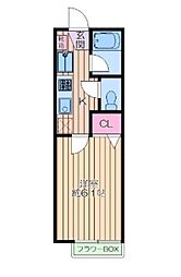 都営新宿線 篠崎駅 徒歩15分の賃貸アパート 1階1Kの間取り
