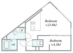 trias118 4階1LDKの間取り