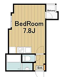 JR横浜線 橋本駅 徒歩13分の賃貸アパート 3階1Kの間取り