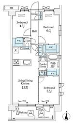 アヴァンカーサ町屋 3階3LDKの間取り