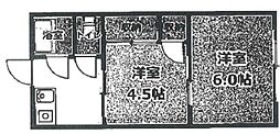 須藤ハイツ 2Kの間取図画像
