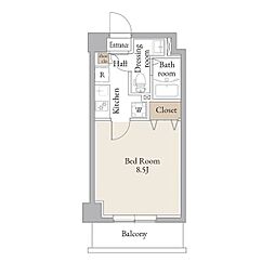 アルファコートお花茶屋II 1階1Kの間取り