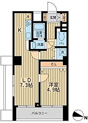 KDXレジデンス幡ヶ谷 1LDKの間取図画像
