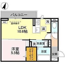 CLASSEUM 幸西　III 1階1LDKの間取り
