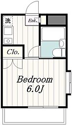 ロワール成瀬 4階1Kの間取り